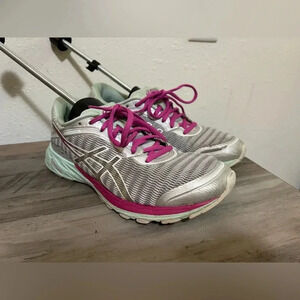 ASICS DynaFlyte Flytefoam Women's Athletic Sneaker, Size 8, Grey, Teal & Pink
